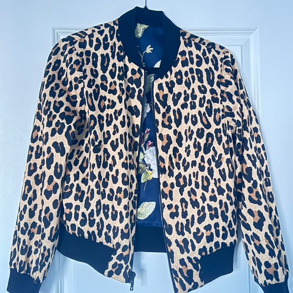 REVERSIBLE Alice + Olivia Silk bomber - Picture 2 of 2